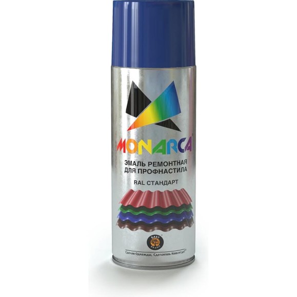 Аэрозольная эмаль для профнастила MONARCA RAL5005 сигнальный синий 75005