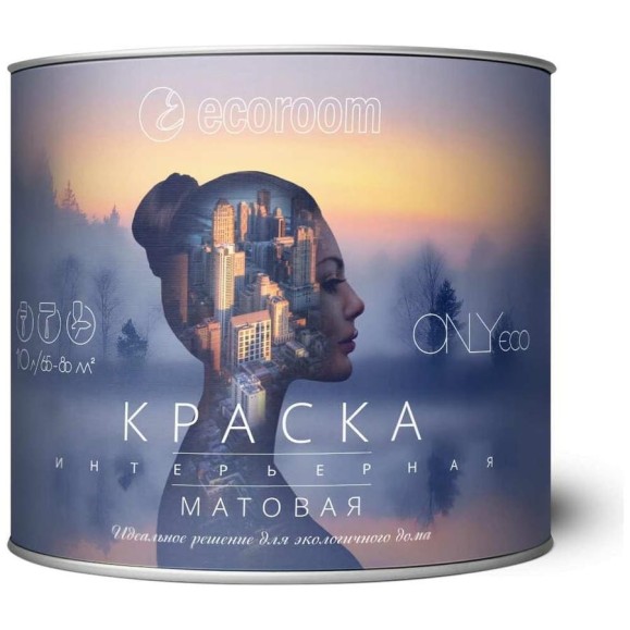 Краска акриловая интерьерная ONLYeco матовая, белая, 10 л OEC-992-1-10