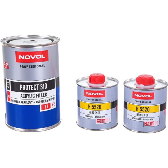 Грунт Novol PROTECT 310 HS 2К акрил. банка 1л с отвердителем 0.2л черный X6121534