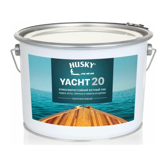 Яхтный атмосферостойкий лак HUSKY полуматовый, 9 л 30141