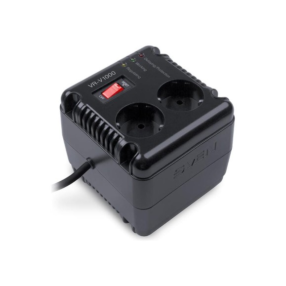 Стабилизатор SVEN VR-V1000 (500Вт,Входное 184-285В, 2×CEE7/4+1×ІЕС320 розеток) SV-015572
