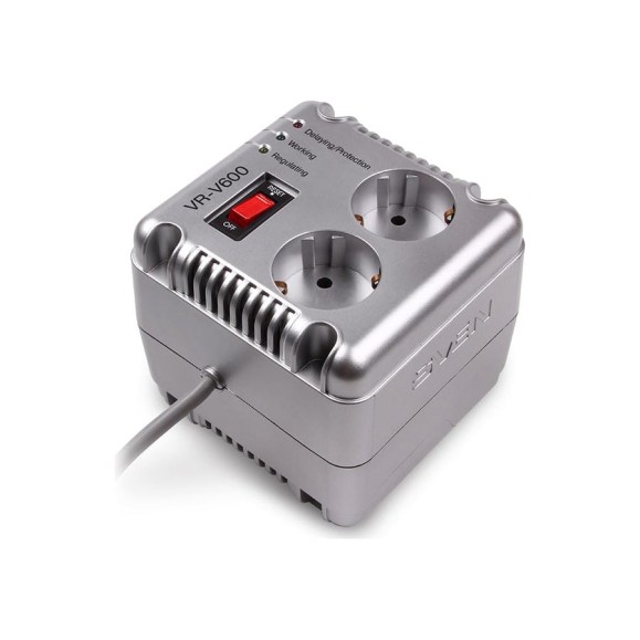 Стабилизатор SVEN VR-V 600 (200Вт,Входное 184-285В, 2*CEE7/4 розеток) SV-015336