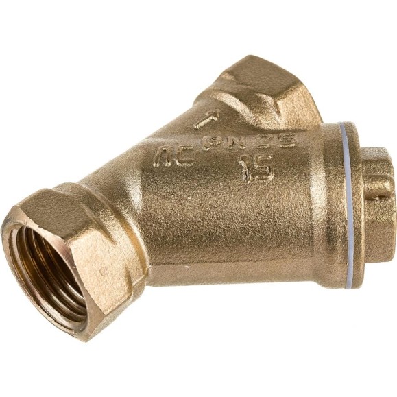 Сетчатый фильтр для воды VALFEX 1/2" ВР/ВР латунный, под пломбу 46Б5фт1 VF.192.L00.012.Bir