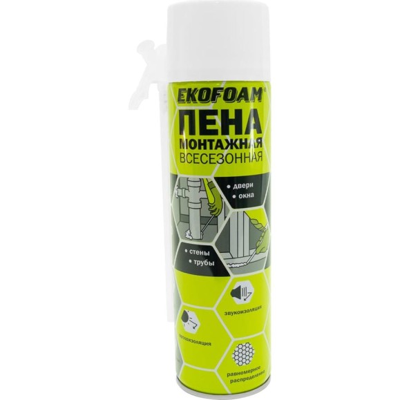 Пена монтажная всесезонная EKOFOAM 450 мл 6501801 Пена монтажная всесезонная EKOFOAM 450 мл 6501801