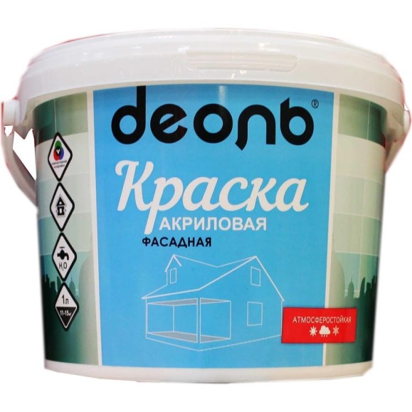 Акриловая фасадная краска Деоль белоснежная, матовая, влагостойкая, 2.7 л 00024330