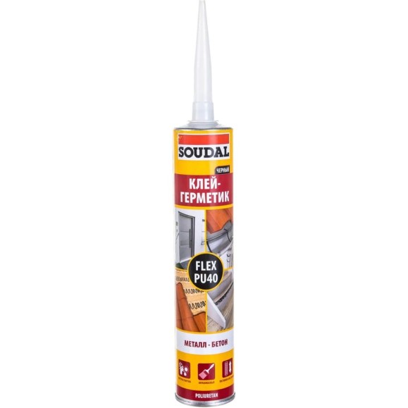 Клей-герметик Soudal FLEX PU 40 FC черный 137855 Клей-герметик Soudal FLEX PU 40 FC черный 137855