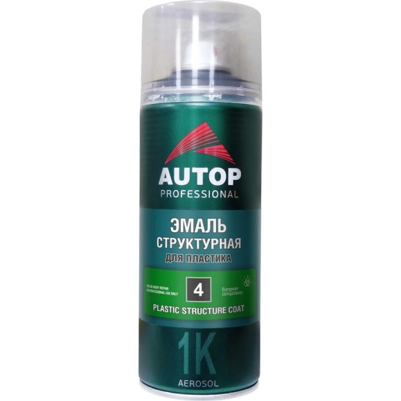 Эмаль структурная для пластика №4 крупная, черный, аэрозоль 520 мл AUTOP Professional ATP-A07583