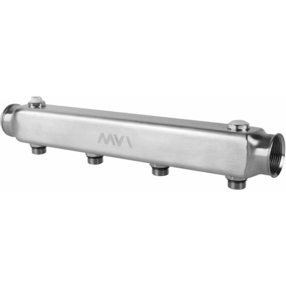 Коллектор MVI из нержавеющей стали, м\ц 100 мм, 1"x1/2", 5 выходов (пара) ML.405.06