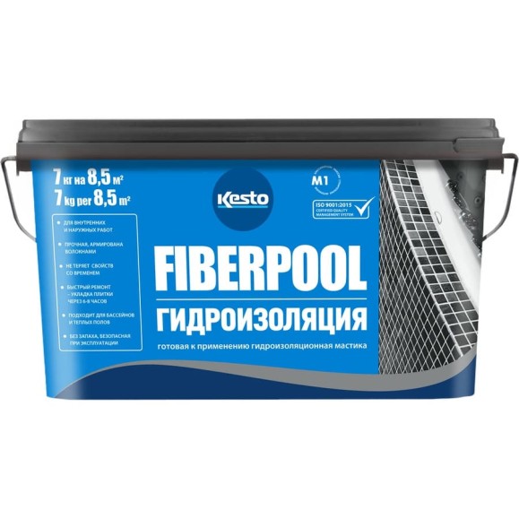 Гидроизоляционная мастика Kesto Fiberpool 7 кг 81086