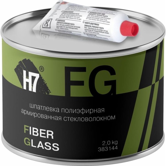 Полиэфирная шпатлевка H7 Fiber Glass армированная стекловолокном 2кг 383144