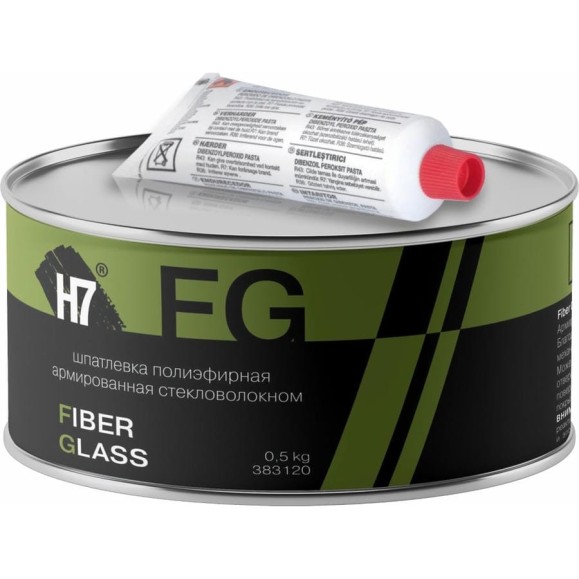 Полиэфирная шпатлевка H7 Fiber Glass армированная стекловолокном 0,5кг 383120