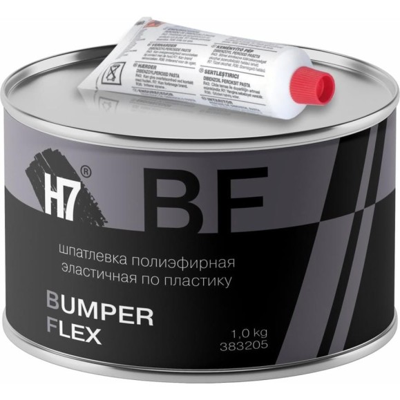 Полиэфирная шпатлевка H7 Bumper Flex эластичная по пластику 1кг 383205