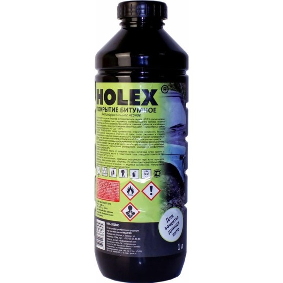 Битумное антикоррозионное покрытие Holex черное, ПЭТ 1 л HAS-381805 Битумное антикоррозионное покрытие Holex черное, ПЭТ 1 л HAS-381805