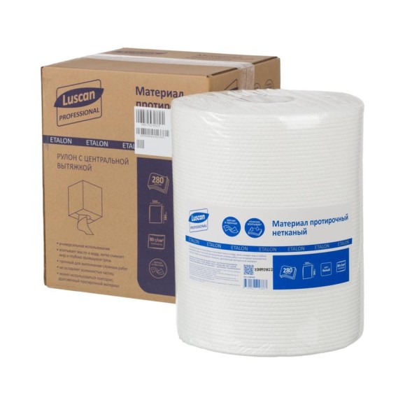 Материал протирочный нетканый Luscan PROFESSIONAL 80г 32х38см 280л/рул бел 1586646