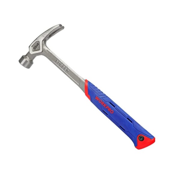 Молоток-гвоздодер WORKPRO 560г, цельнометаллический, кованый WP241015 Молоток-гвоздодер WORKPRO 560г, цельнометаллический, кованый WP241015