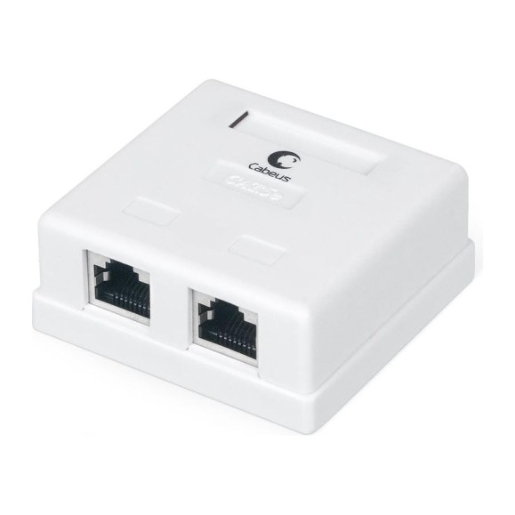 Компьютерная розетка Cabeus RJ-45(8P8C), категория 5e, экранированная, двойная, внешняя, Dual IDC WS-8P8C-Cat.5e-SH-2 Компьютерная розетка Cabeus RJ-45(8P8C), категория 5e, экранированная, двойная, внешняя, Dual IDC WS-8P8C-Cat.5e-SH-2