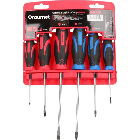 Отвертки DRAUMET 6 штук, с подвесом 5949 Отвертки DRAUMET 6 штук, с подвесом 5949