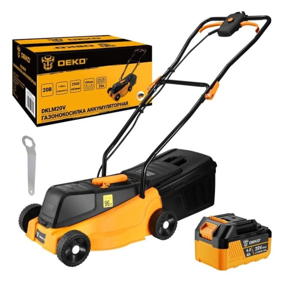Аккумуляторная газонокосилка DEKO DKLM20V 20В, 1x4.0Aч 063-3007 Аккумуляторная газонокосилка DEKO DKLM20V 20В, 1x4.0Aч 063-3007