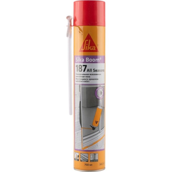 Всесезонная универсальная полиуретановая пена SIKA Boom-187 All Seasons с трубкой 750мл, 870гр. 613710
