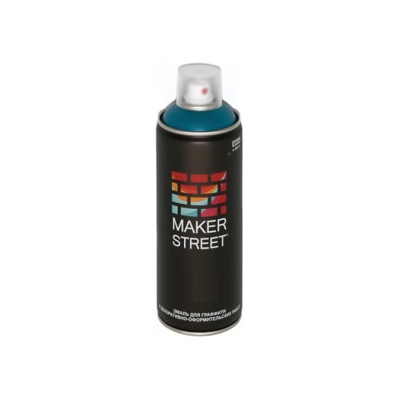 Краска (эмаль) для граффити и декоративно-оформительских работ MAKERSTREET MS400 400 мл, 607 Морская волна 361134