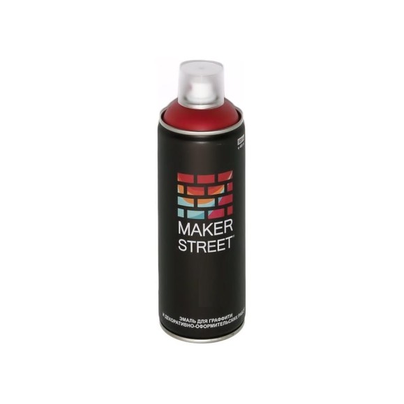 Краска (эмаль) для граффити и декоративно-оформительских работ MAKERSTREET MS400 400 мл, 204 Темно-красный 361037