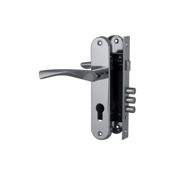 Цилиндровый замок с в комплекте с ручкой FUARO LOCKSET.1511W/B CP хром 27017