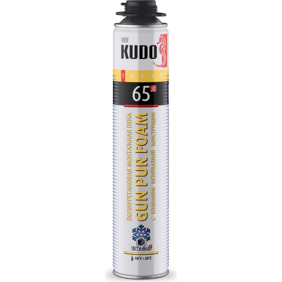 Полиуретановая монтажная пена KUDO TREND 65 профессиональная, зимняя KUPT10W65