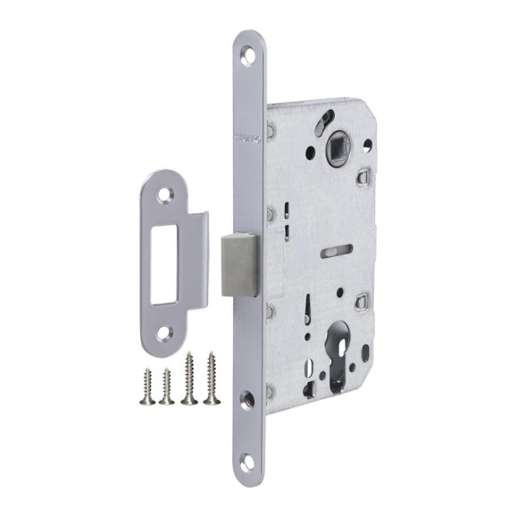 Корпус врезного замка c защёлкой FUARO PLASTP85C-50 (P85C-50) SSC сатинированный хром 45445 Корпус врезного замка c защёлкой FUARO PLASTP85C-50 (P85C-50) SSC сатинированный хром 45445