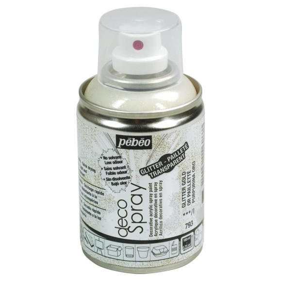 Краска PEBEO decoSpray на водной основе, аэрозоль, 100 мл, под золото с глиттером 533379