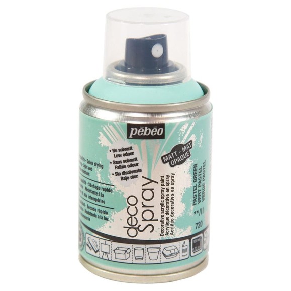 Краска PEBEO decoSpray на водной основе, аэрозоль, 100 мл, пастельно-зеленый 533387