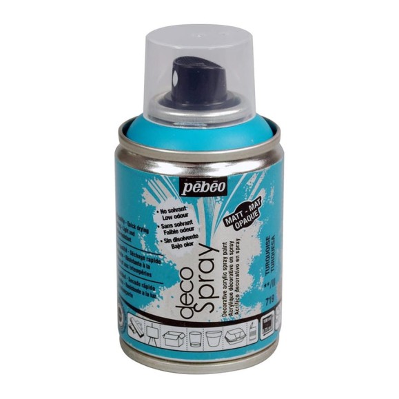 Краска PEBEO decoSpray на водной основе, аэрозоль, 100 мл, бирюзовый 530573