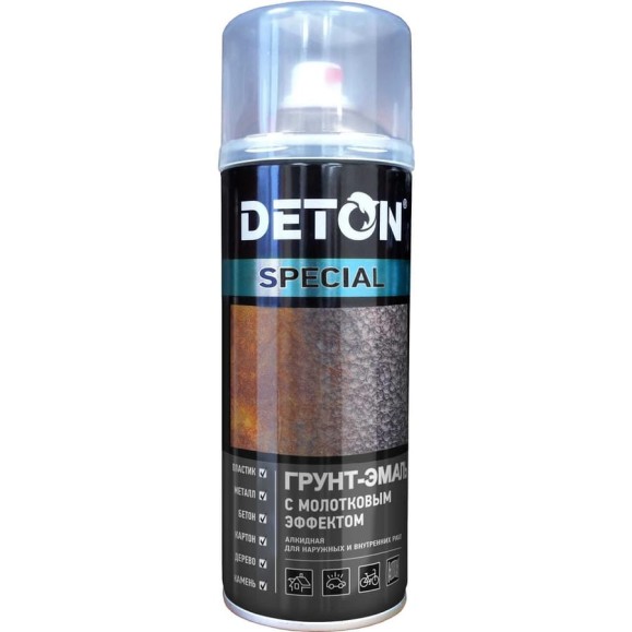 Молотковая грунт-эмаль DETON шоколадно-коричневый, аэрозоль 520 мл DTN-A70888 Молотковая грунт-эмаль DETON шоколадно-коричневый, аэрозоль 520 мл DTN-A70888