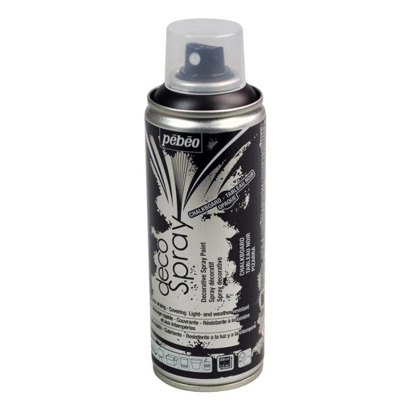 Краска PEBEO decoSpray с эффектом грифельной доски, аэрозоль, 200 мл, черный 532057 Краска PEBEO decoSpray с эффектом грифельной доски, аэрозоль, 200 мл, черный 532057