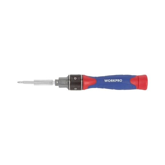 Реверсивная отвертка WORKPRO DOUBLE DRIVE 12 насадок WP221051 Реверсивная отвертка WORKPRO DOUBLE DRIVE 12 насадок WP221051