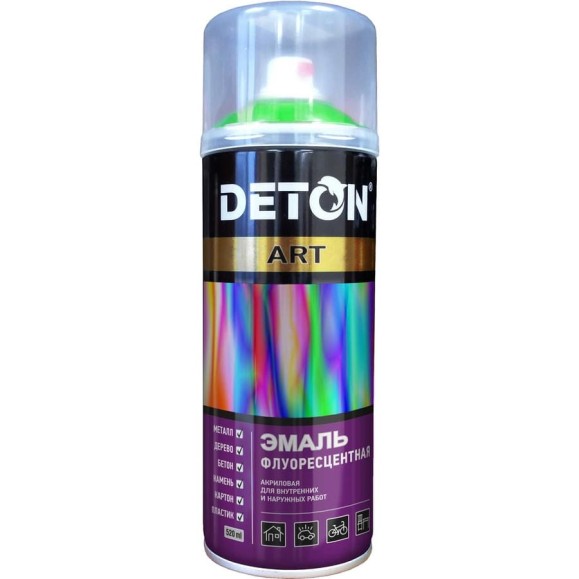 Эмаль флуоресцентная Deton ART, зеленый, аэрозоль 520 мл DTN-A70713 Эмаль флуоресцентная Deton ART, зеленый, аэрозоль 520 мл DTN-A70713