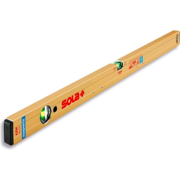 Магнитный уровень SOLA AZM 120 NEW, L=120 см, 2 глазка 01821401