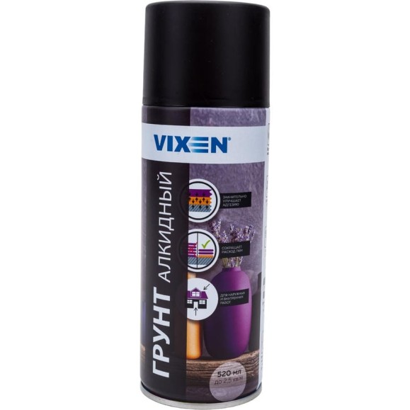 Алкидный грунт Vixen (черный; аэрозоль; 520 мл) VX21001 Алкидный грунт Vixen (черный; аэрозоль; 520 мл) VX21001