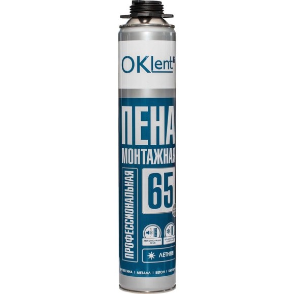 Пена профессиональная монтажная OKlent 65 летняя 860 гр 00000345887