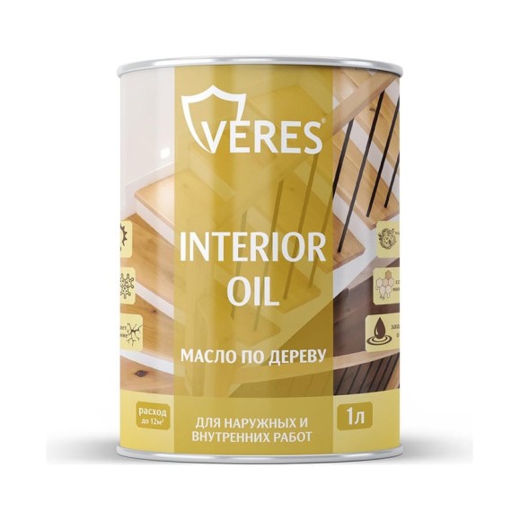 Масло для дерева VERES interior oil, 1 л, сосна 255534 Масло для дерева VERES interior oil, 1 л, сосна 255534