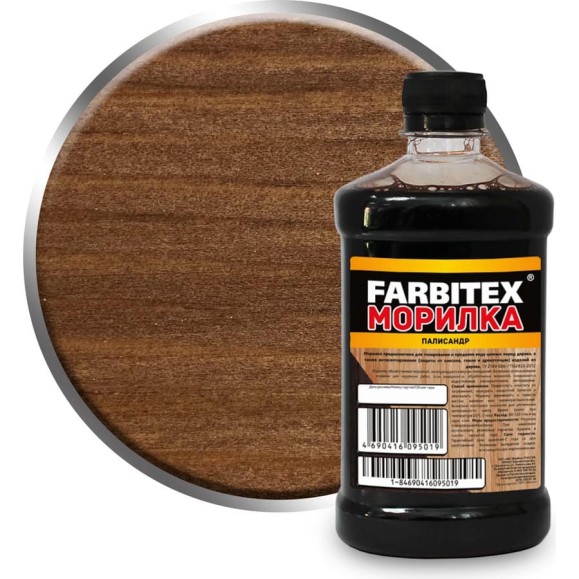 Морилка Farbitex (деревозащитная; водная; 0,5 л; палисандр) 4100008067 Морилка Farbitex (деревозащитная; водная; 0,5 л; палисандр) 4100008067