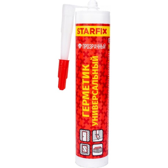 Универсальный силиконовый герметик STARFIX Universal Silicone бесцветный, 300 мл SM-77769