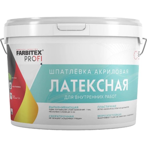 Шпатлевка Farbitex акриловая латексная (16.0кг) ПРОФИ 4300011515 Шпатлевка Farbitex акриловая латексная (16.0кг) ПРОФИ 4300011515