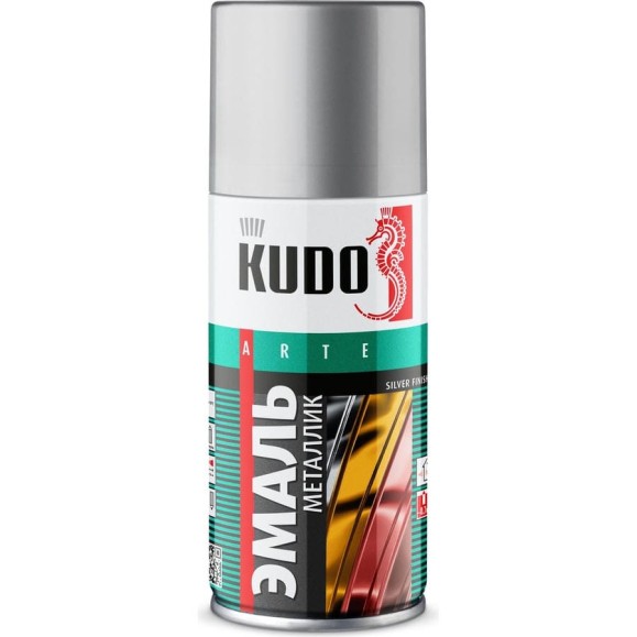 Эмаль металлик универсальная быстросохнущая KUDO SILVER FINISH хром KU-1027.1 Эмаль металлик универсальная быстросохнущая KUDO SILVER FINISH хром KU-1027.1