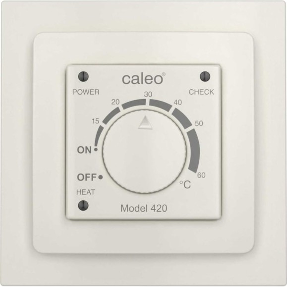 Терморегулятор Caleo 420 бежевый с адаптерами, встраиваемый аналоговый, 3,5 кВт КА000001911 Терморегулятор Caleo 420 бежевый с адаптерами, встраиваемый аналоговый, 3,5 кВт КА000001911