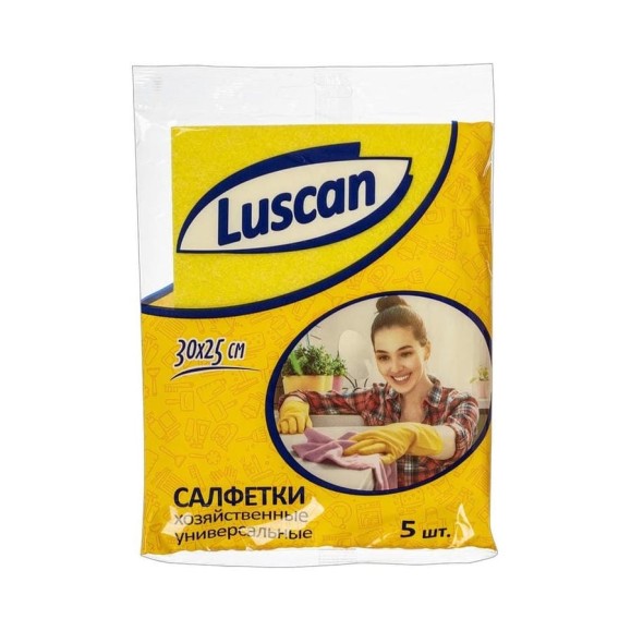 Универсальные салфетки Luscan вискоза, 60-70 г/м2, 30x25 см, 5 шт/уп 1117961