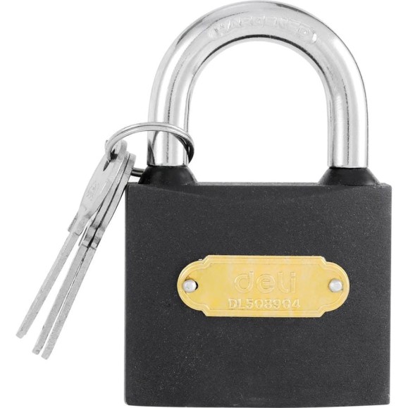 Навесной замок DELI 63 мм dl508904 (автомат, личинка латунь, 3 ключа, защита от влаги) 119317