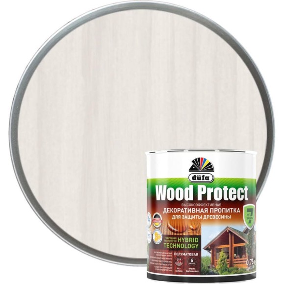 Пропитка для защиты древесины Dufa Wood Protect белый 750 мл МП000015748 Пропитка для защиты древесины Dufa Wood Protect белый 750 мл МП000015748