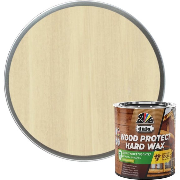 Пропитка Dufa WOOD PROTECT HARD WAX прозрачный, 0.75 л МП00-010446