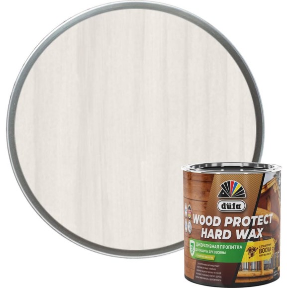 Пропитка Dufa WOOD PROTECT HARD WAX белоснежный, 0.75 л МП00-010445 Пропитка Dufa WOOD PROTECT HARD WAX белоснежный, 0.75 л МП00-010445