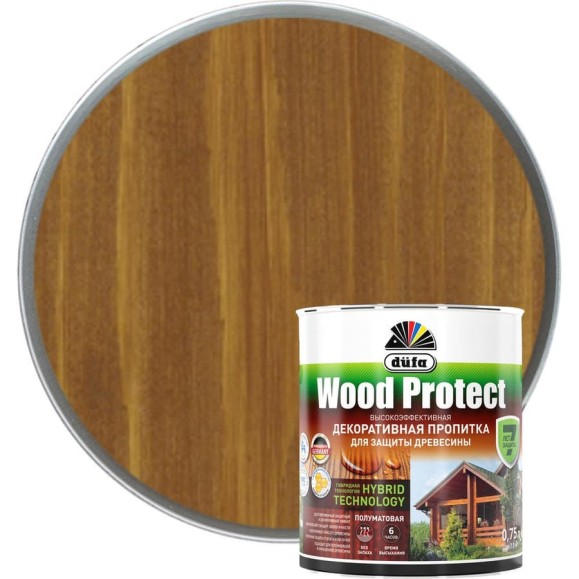 Пропитка для защиты древесины Dufa Wood Protect тик 750 мл МП000015769
